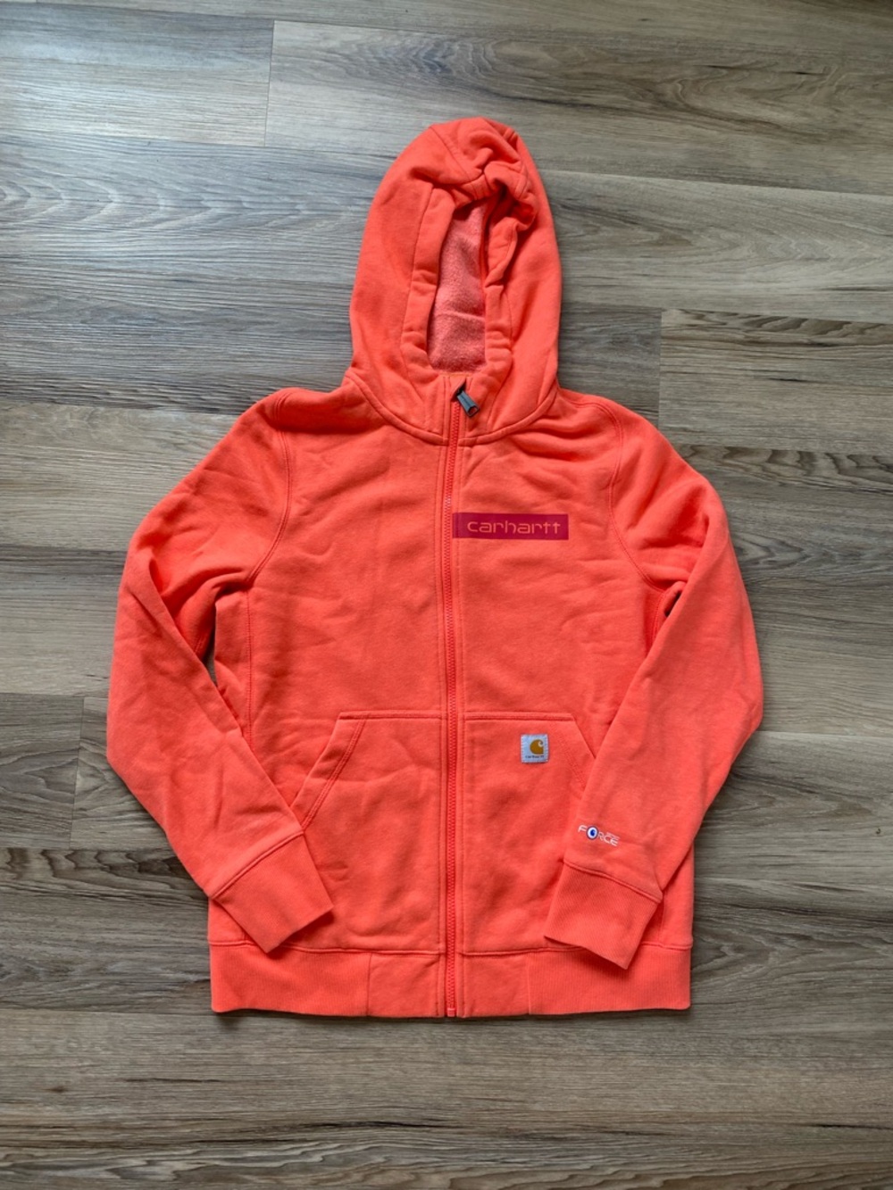 Carhartt Kids youth  High-Visibility Orange Full-Zip Hoodie M teen